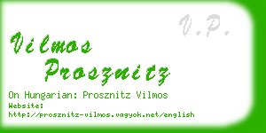 vilmos prosznitz business card